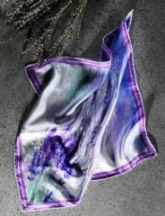 Luvilavant Lavanta Desenli Mor Bej Pastel Renkli Kadın Fular