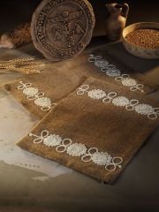 Luvilavant Antik Dönem Çiçek Nakışlı Naturel Renkli Jüt Servis Peçete 2 Adet