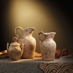 Luvilavant Dekoratif Antik Dönem Seramik Sürahi Set 3 Adet