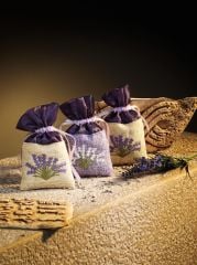 Luvilavant Hediyelik Jüt Lavanta Kesesi Lavanta  Desenli Nakışlı %100 Doğal 3 Adet