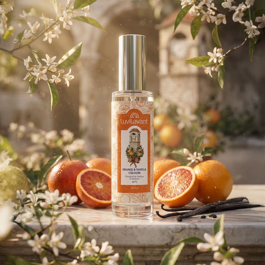 Luvilavant Eau De Cologne Portakal Vanilya 100 Ml 80 Derece Cam Şişe Sprey